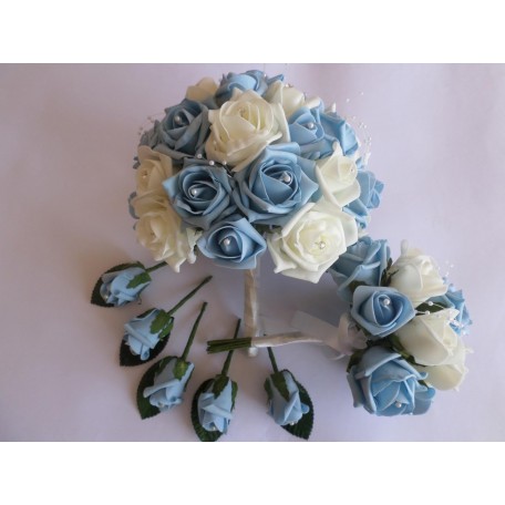 Bouquet Bundle (Ivory and Light Blue)