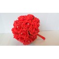 Wedding Bouquet in Red Roses with Diamante Pins