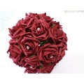 Wedding Bouquet With Roses and Diamante - Plus 2 free matching buttonholes with every bouquet ( 35 + Colours to Select )