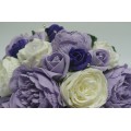 Bridal Wedding Bouquet with Ice lilac, Ivory Roses and Peonies with a touch of Purple