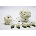 Ivory Bridal Bouquet with 2 Posies and 100 Buttonholes - Bride, Groom & Guests