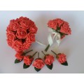 Wedding Bouquet, Posy and Buttonholes Bundle with Diamante ( Select from 30+ Colours )