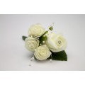 Rose bud buttonhole with small roses, diamante and pearls