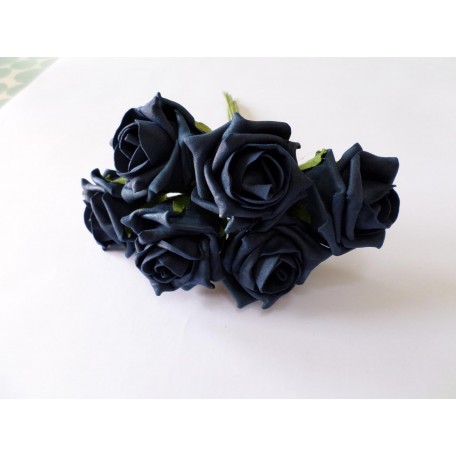 6 Navy Colour Fast Foam Cottage Roses