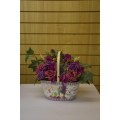 Beautiful Floral Arrangement in Metal Bucket with Handle - Purples