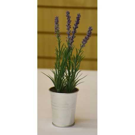 Small Round Aluminum Pot with Lavender