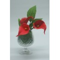 Crystal Stem Glass with Tulips ( Colour Selection Available )