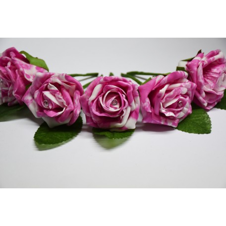 Marble Wedding Buttonholes with Diamante Center