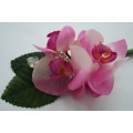 Double Orchid Wedding Buttonhole with Daimante Spray and Crystal Beads ( Click to view more colours )