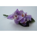 Single Orchid Wedding Buttonhole with Diamante spray and Crystal Beads ( 6 Colours to Select from )