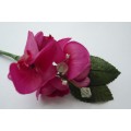 Double Orchid Wedding Buttonhole with Daimante Spray and Crystal Beads ( Click to view more colours )